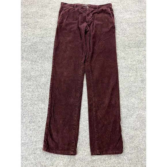 Incotex Men Slowear Corduroy Slack Pants Trousers 32x33 Preppy Academia Maroon - Picture 1 of 16